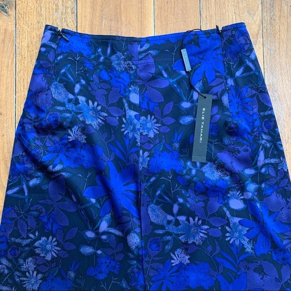 Elie Tahari Silk Wide Leg Navy Floral Pants 0 - Picture 3 of 14